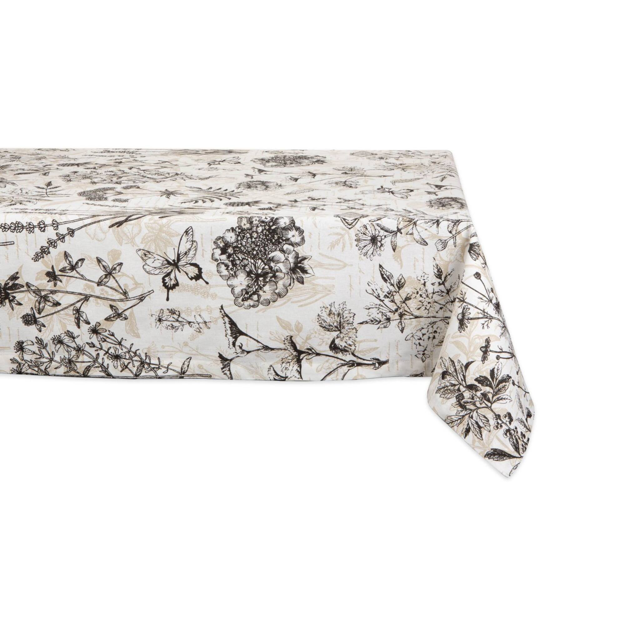 DII® 52" Square Botanical Print Tablecloth